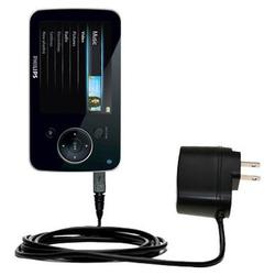 Gomadic Rapid Wall / AC Charger for the Philips GoGear 5287BT - Brand w/ TipExchange Technology