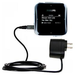 Gomadic Rapid Wall / AC Charger for the Philips GoGear SA2810 - Brand w/ TipExchange Technology