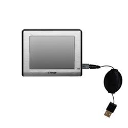 Gomadic Retractable USB Cable for the Amcor Navigation GPS 3750 with Power Hot Sync and Charge capabilities