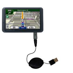 Gomadic Retractable USB Cable for the Garmin Nuvi 765T with Power Hot Sync and Charge capabilities - Gomadic