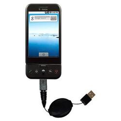 Gomadic Retractable USB Cable for the HTC Dream with Power Hot Sync and Charge capabilities - Brand