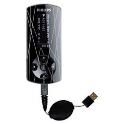 Gomadic Retractable USB Cable for the Philips GoGear SA4426 with Power Hot Sync and Charge capabilities - Go
