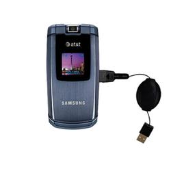 Gomadic Retractable USB Cable for the Samsung SGH-A747 with Power Hot Sync and Charge capabilities - Gomadic