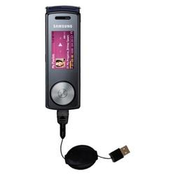 Gomadic Retractable USB Cable for the Samsung SGH-F200 with Power Hot Sync and Charge capabilities - Gomadic