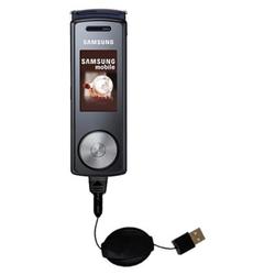 Gomadic Retractable USB Cable for the Samsung SGH-F210 with Power Hot Sync and Charge capabilities - Gomadic