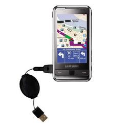 Gomadic Retractable USB Cable for the Samsung SGH-i900 with Power Hot Sync and Charge capabilities - Gomadic
