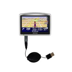 Gomadic Retractable USB Cable for the TomTom XL 330 with Power Hot Sync and Charge capabilities - Br