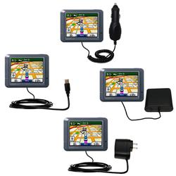 Gomadic Road Warrior Kit for the Garmin Nuvi 265T includes a Car & Wall Charger AND USB cable AND Battery Ex