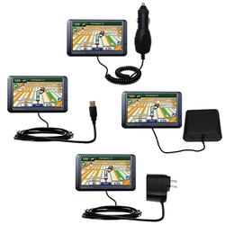 Gomadic Road Warrior Kit for the Garmin Nuvi 265WT includes a Car & Wall Charger AND USB cable AND Battery E