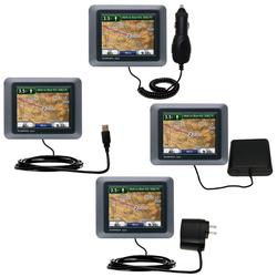 Gomadic Road Warrior Kit for the Garmin Nuvi 500 includes a Car & Wall Charger AND USB cable AND Battery Ext