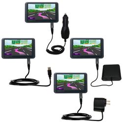 Gomadic Road Warrior Kit for the Garmin Nuvi 755T includes a Car & Wall Charger AND USB cable AND Battery Ex