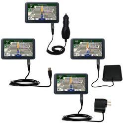 Gomadic Road Warrior Kit for the Garmin Nuvi 765T includes a Car & Wall Charger AND USB cable AND Battery Ex