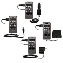 Gomadic Road Warrior Kit for the Samsung SPH-M800 includes a Car & Wall Charger AND USB cable AND Battery Ex