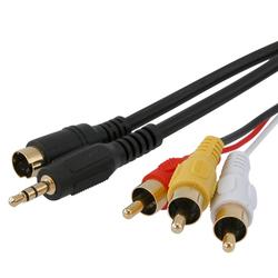 Eforcity S-Video Male + 3.5mm Audio to 3 RCA Composite Cable, 15 FT by Eforcity