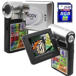 SVP 2300 Silver-11MP Max 2.4-inch LCD Digital Video Camcorder with Speaker w/[8GB SD + Tripod] Value