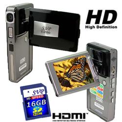 SVP T200 True HD 1280x720p Digital Video Camcorder/16MP Max Camera w/[16 GB SDHC] Value Kit!