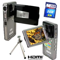 SVP T200 True HD 1280x720p Digital Video Camcorder/16MP Max Camera w/[2GB SD + Tripod] Value Kit!