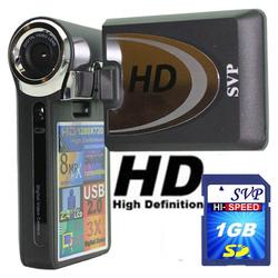 SVP T400 Black-HD 1280x720p Digital Video Camcorder/Camera w/[1GB SD+HD TV Cable+Tripod] Value Kit!