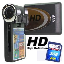 SVP T400 Black-HD 1280x720p Digital Video Camcorder/Camera w/[2GB SD+HD TV Cable+Tripod] Value Kit!