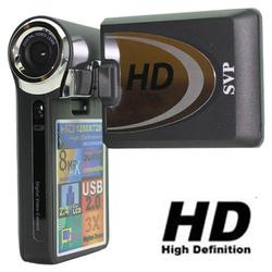 SVP T400 Black-True HD 1280x720p Digital Video Camcorder/8MP Camera + Component HD TV Cable & Tripod