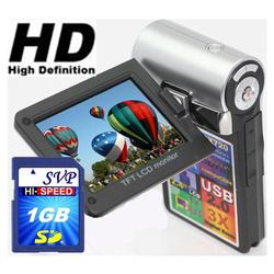 SVP T400 Silver HD 1280x720p Digital Video Camcorder/Camera w/[1GB SD+HD TV Cable+Tripod] Value Kit!