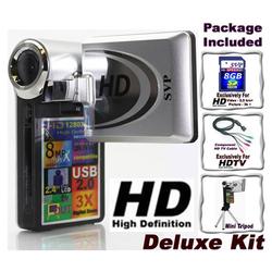 SVP T400 Silver HD 1280x720p Digital Video Camcorder/Camera w/[8GB SDHC+HD TV Cable+Tripod] Kit!