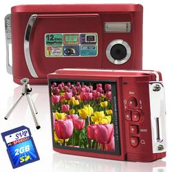 SVP Xthinn 8061 Red - 12 MP Max. Digital Camera/ Video Recorder/ 2.8 LCD Screen + 2GB SD Tripod K