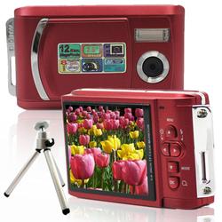 SVP Xthinn 8061 Red - 12 MP Max. Digital Camera/ Video Recorder/ 2.8 LCD Screen + Tripod Kit!