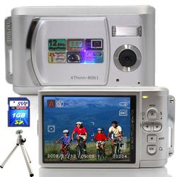 SVP Xthinn 8061 Silver - 12 MP Max. Digital Camera/ Video Recorder/ 2.8 LCD Screen + 1GB SD Tripo