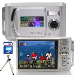 SVP Xthinn 8061 Silver - 12 MP Max. Digital Camera/ Video Recorder/ 2.8 LCD Screen + 2GB SD Tripo
