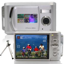 SVP Xthinn 8061 Silver - 12 MP Max. Digital Camera/ Video Recorder/ 2.8 LCD Screen + Tripod Kit!