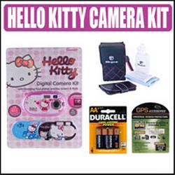 Sakar Hello Kitty Digital Camera 92009 and Keychain Digital Frame Plus Accessory Kit (ASAKHKDCK1)