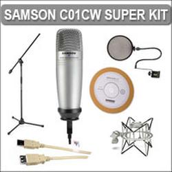 Samson C01UCW Studio Condesner USB Microphone with Cakewalk Software + Mike Stand BL3 + CAD Micropho