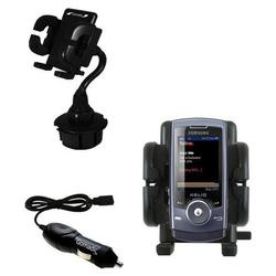 Gomadic Samsung Mysto Auto Cup Holder with Car Charger - Uses TipExchange