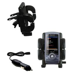 Gomadic Samsung Mysto Auto Vent Holder with Car Charger - Uses TipExchange