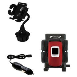 Gomadic Samsung SCH-R300 Auto Cup Holder with Car Charger - Uses TipExchange
