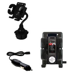 Gomadic Samsung SCH-U470 Auto Cup Holder with Car Charger - Uses TipExchange