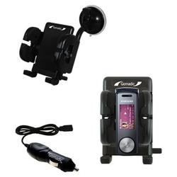 Gomadic Samsung SGH-F200 Flexible Auto Windshield Holder with Car Charger - Uses TipExchange