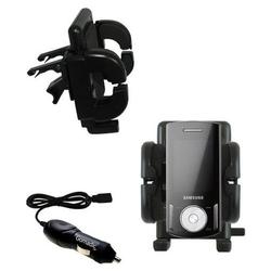 Gomadic Samsung SGH-F400 Auto Vent Holder with Car Charger - Uses TipExchange