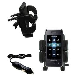 Gomadic Samsung SGH-F490 Auto Vent Holder with Car Charger - Uses TipExchange