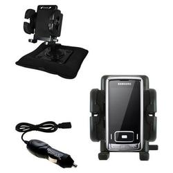 Gomadic Samsung SGH-G800 Auto Bean Bag Dash Holder with Car Charger - Uses TipExchange