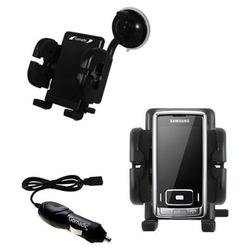 Gomadic Samsung SGH-G800 Flexible Auto Windshield Holder with Car Charger - Uses TipExchange