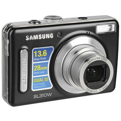 Samsung Dig Camera Samsung SL310 13 Megapixel Digital Camera w/3.6x, 28mm Wide Optical Zoom, 2.7 LCD Screen, Blink Detection, Smile Shot, & ISO 3200 - Black