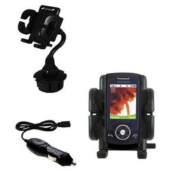 Gomadic Samsung SPH-A523 Auto Cup Holder with Car Charger - Uses TipExchange