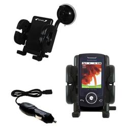 Gomadic Samsung SPH-A523 Flexible Auto Windshield Holder with Car Charger - Uses TipExchange