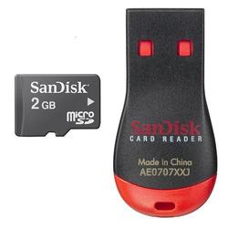 SanDisk 2GB MicroSD Memory Card TransFlash w/ USB 2.0 MobileMate Card Reader (BULK)