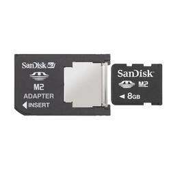 SanDisk 8GB Memory Stick Micro (M2) Memory Card w/ MS Pro Duo Adapter (BULK)