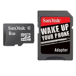 SanDisk 8GB MicroSDHC Memory Card Class 2 MicroSD w/ SD Adapter (BULK)