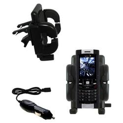 Gomadic Sanyo S1 Auto Vent Holder with Car Charger - Uses TipExchange