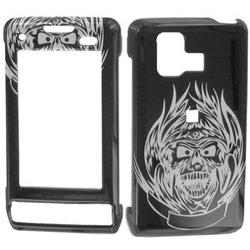Wireless Emporium, Inc. Silver Flame Skull Snap-On Protector Case Faceplate for LG Dare VX9700